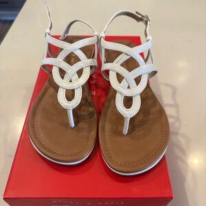 White and Brown Sandals